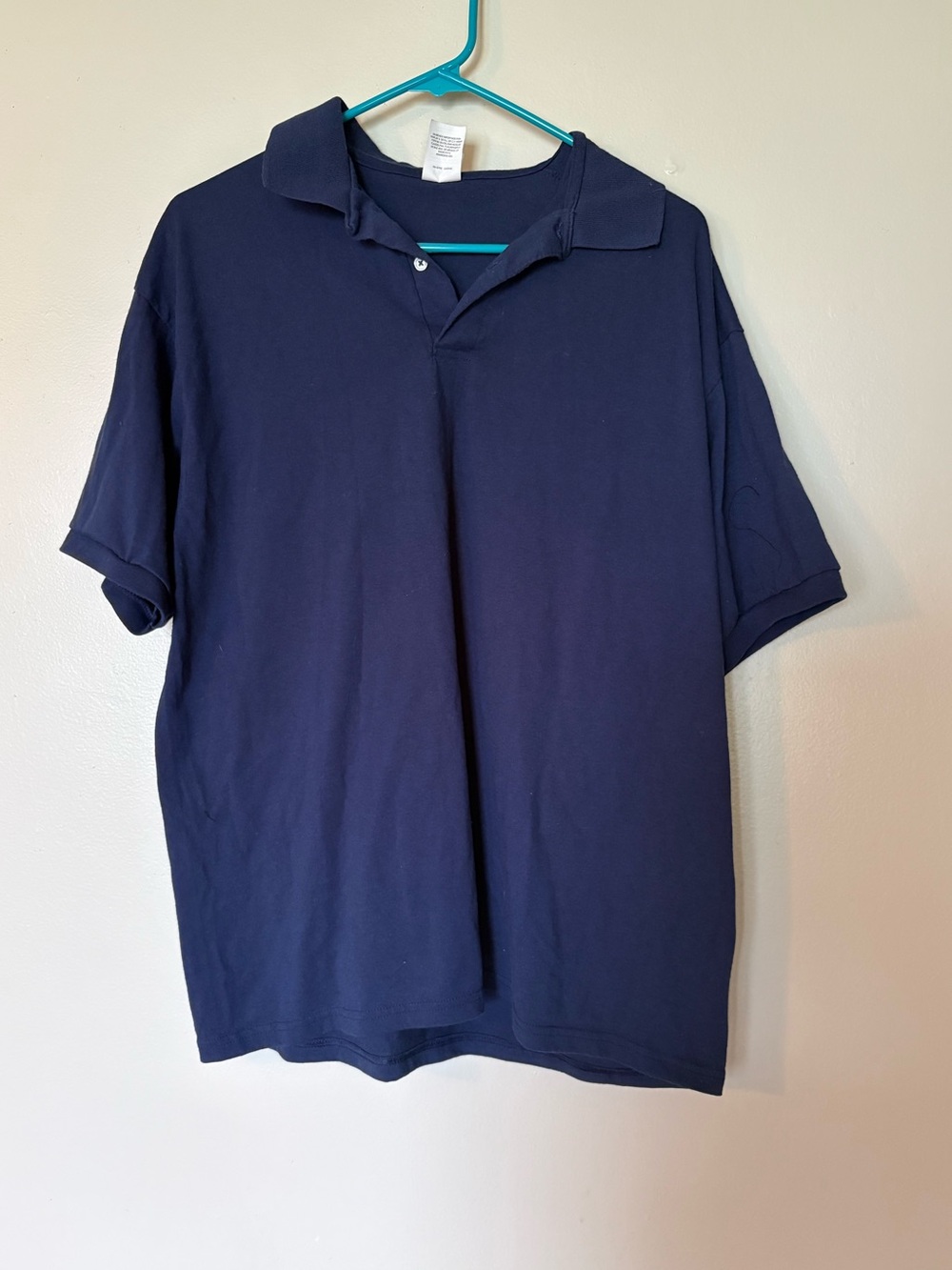 Hanes Navy Short Sleeve Polo